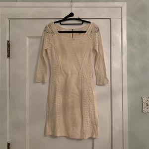 Cream colored dress from Anthropologie